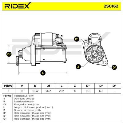 Anlasser RIDEX 2S0162 2S0162 - foto 7