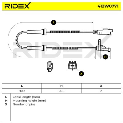 ABS Sensor RIDEX 412W0771 412W0771 - foto 6