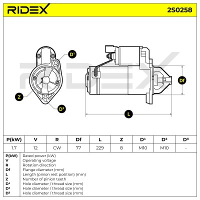 Anlasser RIDEX 2S0258 2S0258 - foto 9
