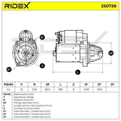 Anlasser RIDEX 2S0738 2S0738 - foto 6