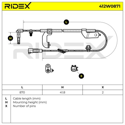 ABS Sensor RIDEX 412W0871 412W0871 - foto 6