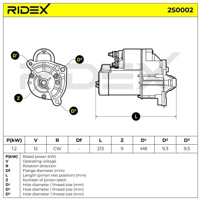 Anlasser RIDEX 2S0002 2S0002 - foto 7