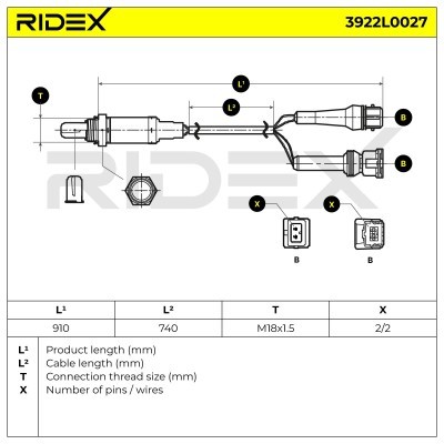 Lambdasonde RIDEX 3922L0027 3922L0027 - foto 6