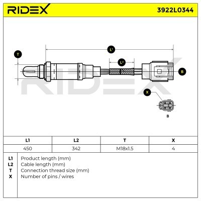 Lambdasonde RIDEX 3922L0344 3922L0344 - foto 6