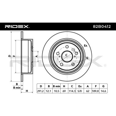 Bremsscheibe RIDEX 82B0412 82B0412 - foto 3
