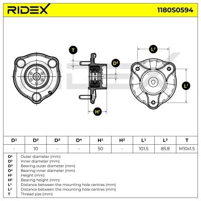 Stoßdämpferkissen Vorderachse RIDEX 1180S0594 1180S0594 - foto 5