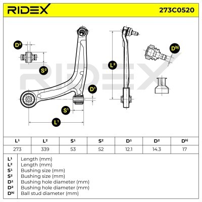 Querlenker RIDEX 273C0520 273C0520 - foto 4