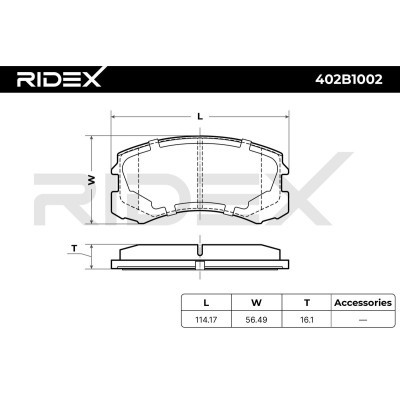 Bremsbeläge Satz RIDEX 402B1002 402B1002 - foto 6