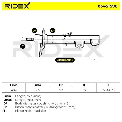 Stoßdämpfer RIDEX 854S1598 854S1598 - foto 5