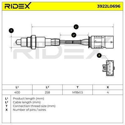 Lambdasonde RIDEX 3922L0696 3922L0696 - foto 7