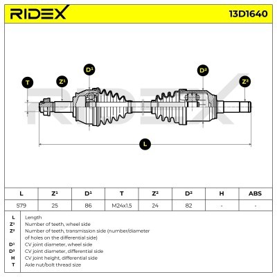 Antriebswelle RIDEX 13D1640 13D1640 - foto 7