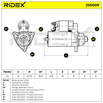 Anlasser RIDEX 2S0009 2S0009 - foto 6