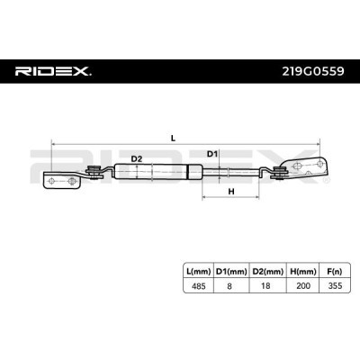 Gasfeder, Koffer-/Laderaum RIDEX 219G0559 219G0559 - foto 7