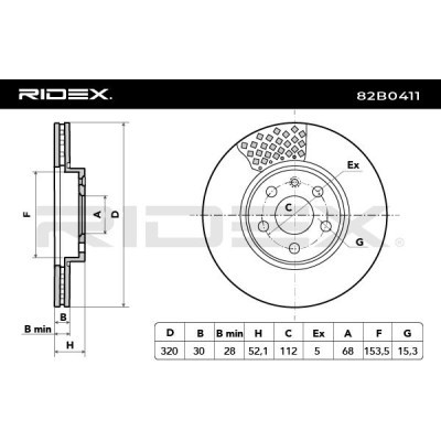 Bremsscheibe RIDEX 82B0411 82B0411 - foto 3