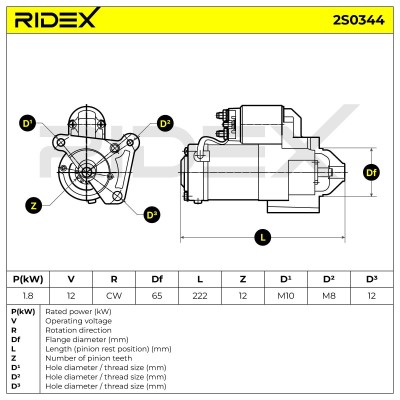 Anlasser RIDEX 2S0344 2S0344 - foto 6