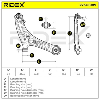 Querlenker RIDEX 273C1089 273C1089 - foto 6