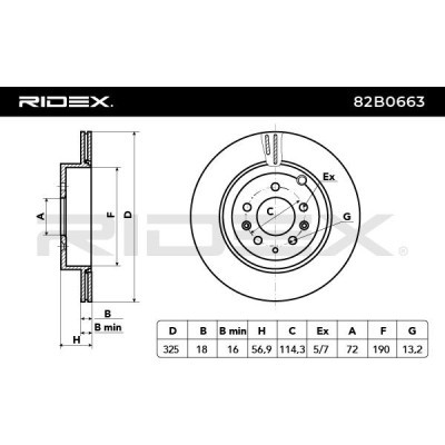 Bremsscheibe RIDEX 82B0663 82B0663 - foto 3