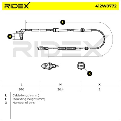 ABS Sensor RIDEX 412W0772 412W0772 - foto 6