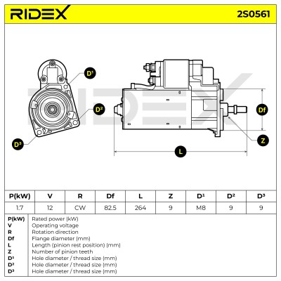 Anlasser RIDEX 2S0561 2S0561 - foto 6