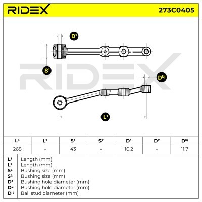 Querlenker RIDEX 273C0405 273C0405 - foto 6