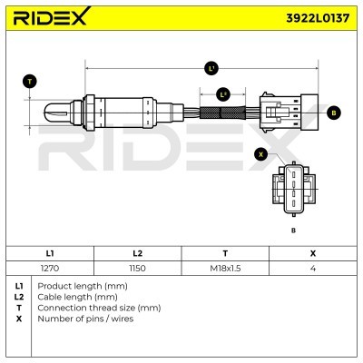 Lambdasonde RIDEX 3922L0137 3922L0137 - foto 6