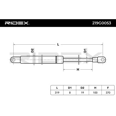 Gasfeder, Koffer-/Laderaum RIDEX 219G0053 219G0053 - foto 4