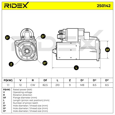 Anlasser RIDEX 2S0142 2S0142 - foto 6