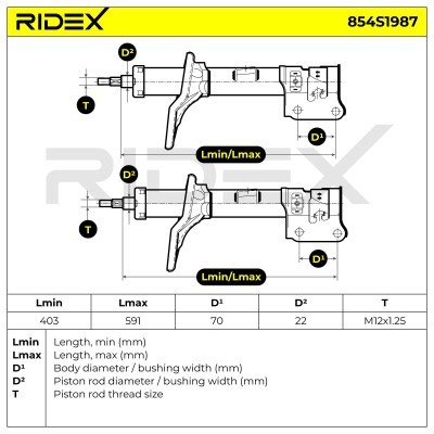 Stoßdämpfer RIDEX 854S1987 854S1987 - foto 5