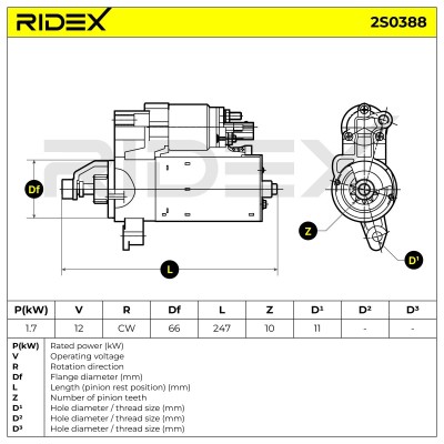 Anlasser RIDEX 2S0388 2S0388 - foto 7