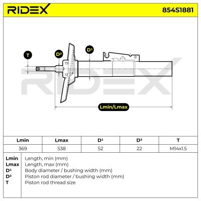Stoßdämpfer RIDEX 854S1881 854S1881 - foto 8