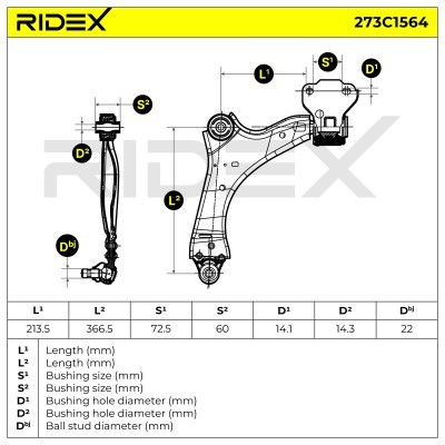 Querlenker RIDEX 273C1564 273C1564 - foto 8