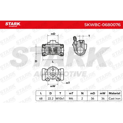 Radbremszylinder Stark SKWBC-0680076 SKWBC-0680076 - foto 5