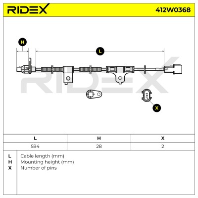 ABS Sensor RIDEX 412W0368 412W0368 - foto 12