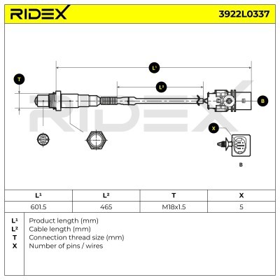 Lambdasonde RIDEX 3922L0337 3922L0337 - foto 6