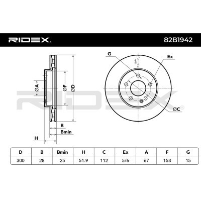 Bremsscheibe RIDEX 82B1942 82B1942 - foto 5