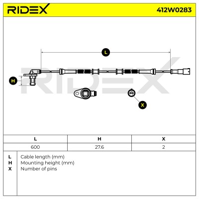 ABS Sensor RIDEX 412W0283 412W0283 - foto 6