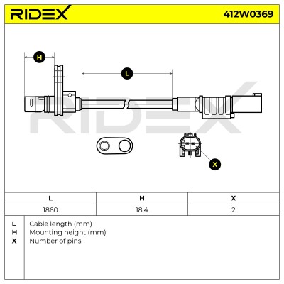 ABS Sensor RIDEX 412W0369 412W0369 - foto 5