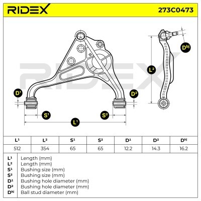 Querlenker RIDEX 273C0473 273C0473 - foto 8