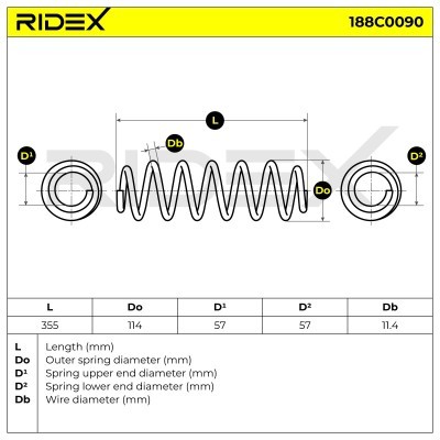 Fahrwerksfeder RIDEX 188C0090 188C0090 - foto 4