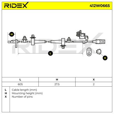 ABS Sensor RIDEX 412W0665 412W0665 - foto 6