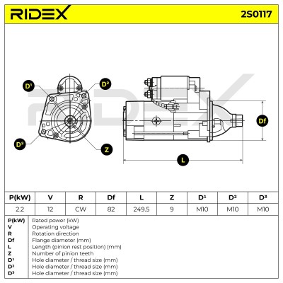 Anlasser RIDEX 2S0117 2S0117 - foto 7