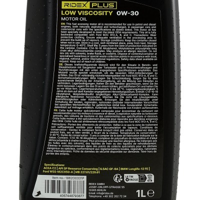 Motoröl RIDEX 1862O0331P 1862O0331P - foto 5
