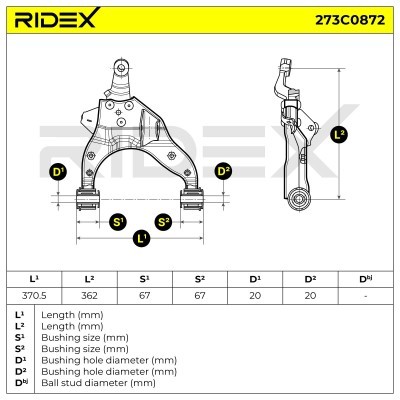 Querlenker RIDEX 273C0872 273C0872 - foto 5