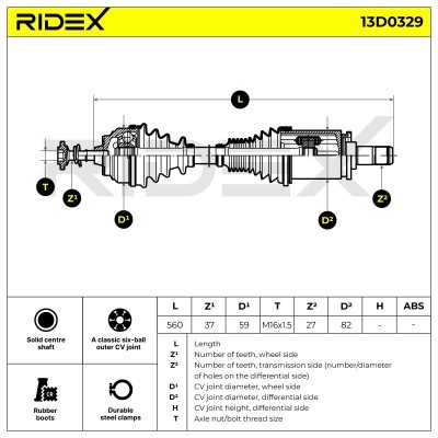 Antriebswelle RIDEX 13D0329 13D0329 - foto 7