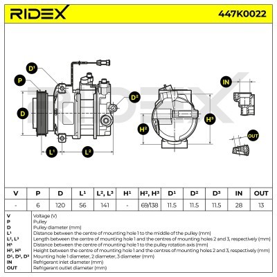 Kompressor, Klimaanlage 447K0022 - foto 7