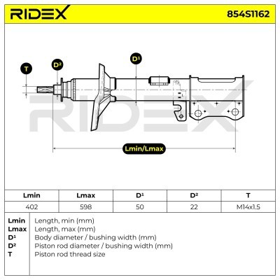 Stoßdämpfer RIDEX 854S1162 854S1162 - foto 6