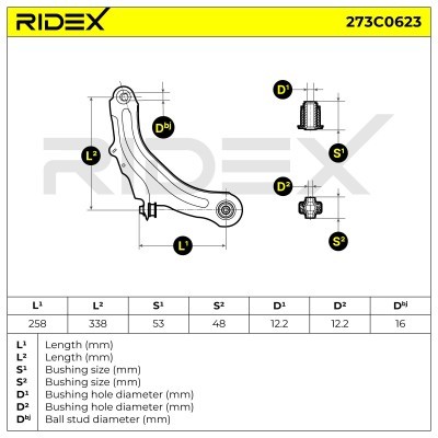Querlenker RIDEX 273C0623 273C0623 - foto 7