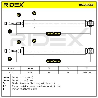 Stoßdämpfer RIDEX 854S2331 854S2331 - foto 7