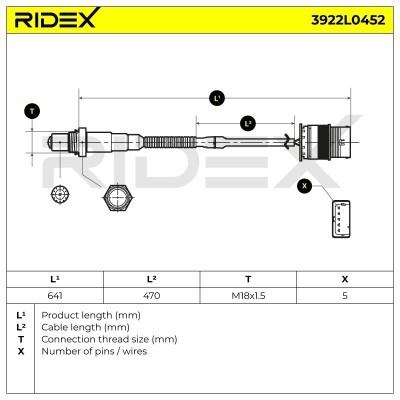 Lambdasonde RIDEX 3922L0452 3922L0452 - foto 7