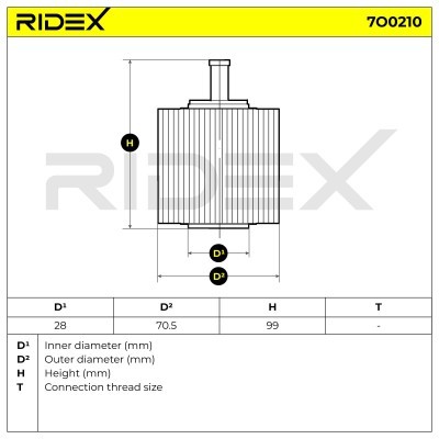 Ölfilter RIDEX 7O0210 7O0210 - foto 6